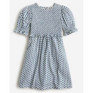 J. Crew Crewcuts Girls Cloudwatcher Blue Ditsy Floral Smocked Ruffle Dress 8